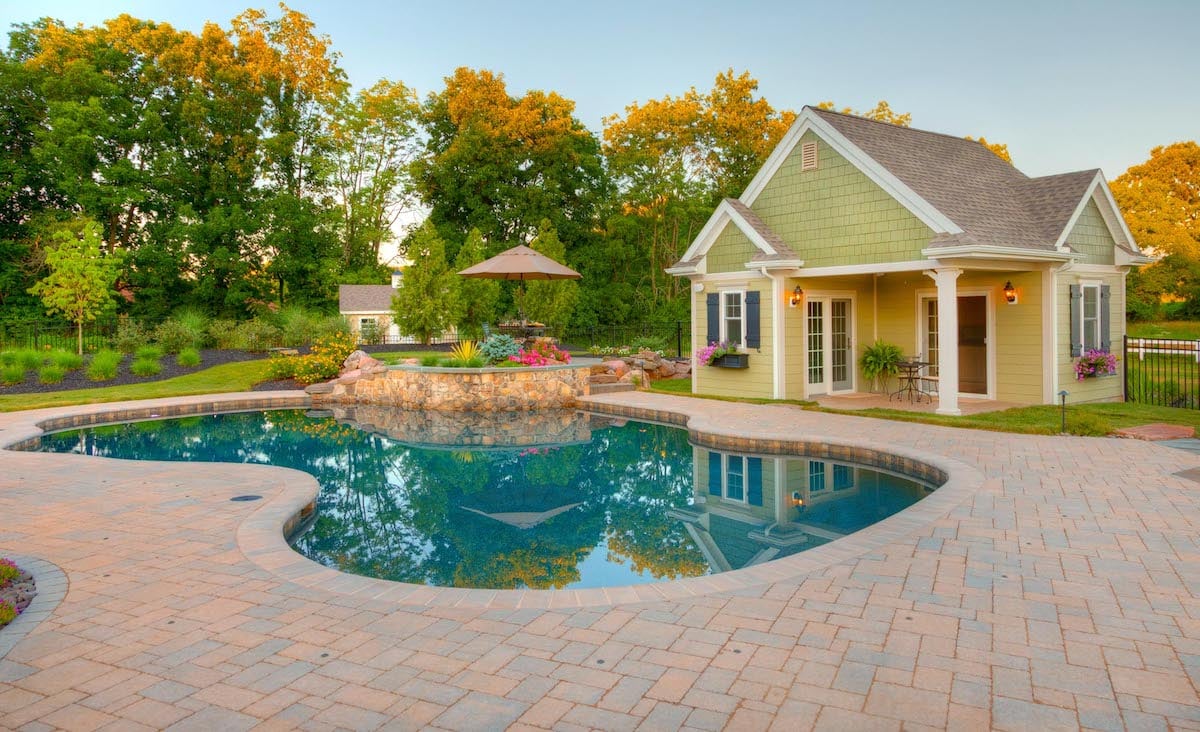 beautiful pool and pool house in Lancaster, PA