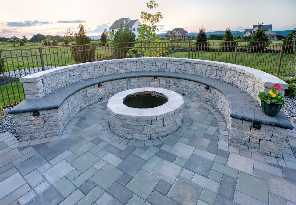Fire Pit Ideas From Earth Turf And, Fire Pit With Seating Wall