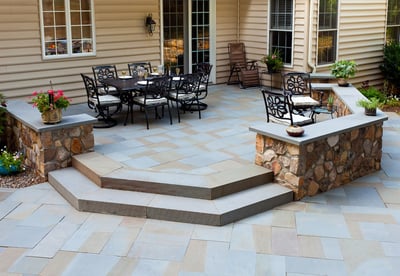 Flagstone patio and steps