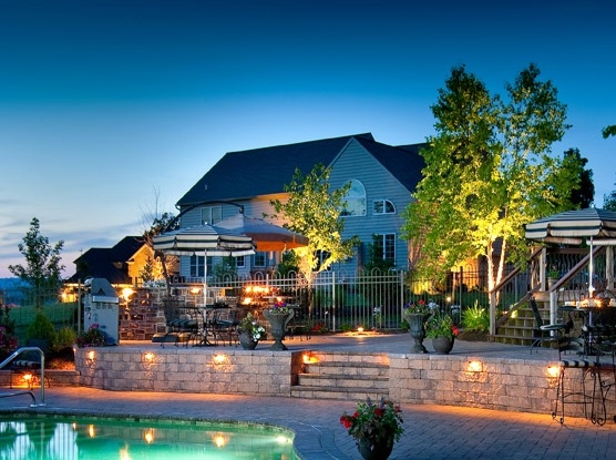 Home with landscape lighting in Lancaster PA