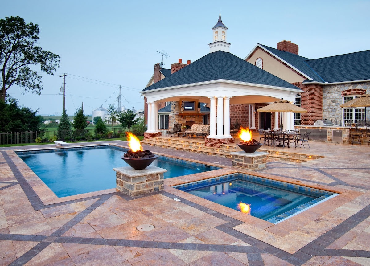 Pool patio and pavilion in Lancaster, PA