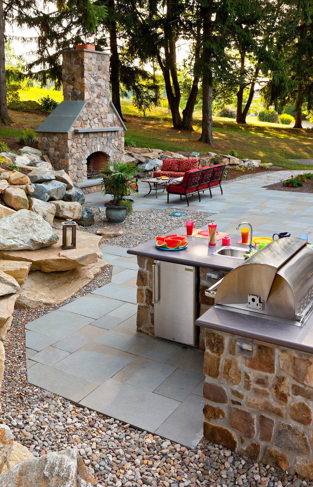 Case Study: Downingtown, PA Outdoor Kitchen, Patio, and Outdoor Fireplace